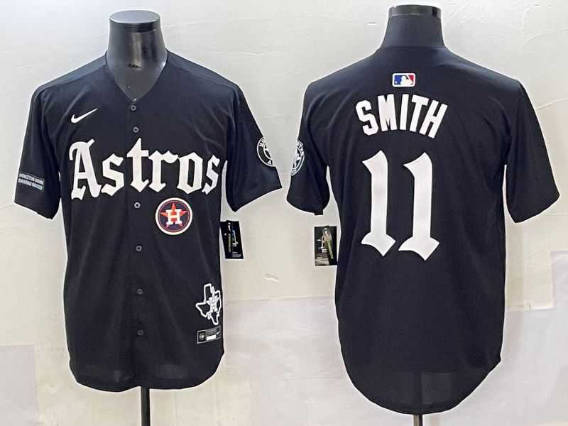 Men 2025 Houston Astros #11 Smith Black Five generations Joint Name Nike MLB Jersey style 47